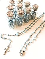 Vista 1 de YRP 12 X Nuevo Rosario Primera Comunión Bautismo Comunión RECUERDOS DE BAUTIZO Azul/Plata