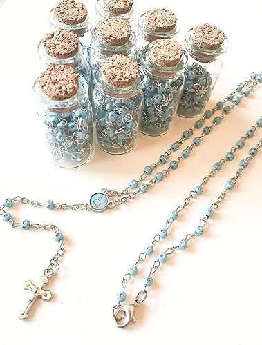 YRP 12 X Nuevo Rosario Primera Comunión Bautismo Comunión RECUERDOS DE BAUTIZO AzulPlata