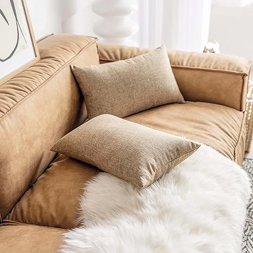 Miniatura 6 de Demetex Juego de 2 fundas de almohada de 12 x 20 pulgadas, fundas de almohada decorativas rectangulares de arpillera lumbar, funda de almohada de