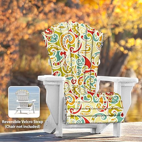 Miniatura 4 de JCA Cojín de asiento para silla de patio para todo tipo de clima, tela de secado rápido, cojín para silla Adirondack no incluido (Paisley)