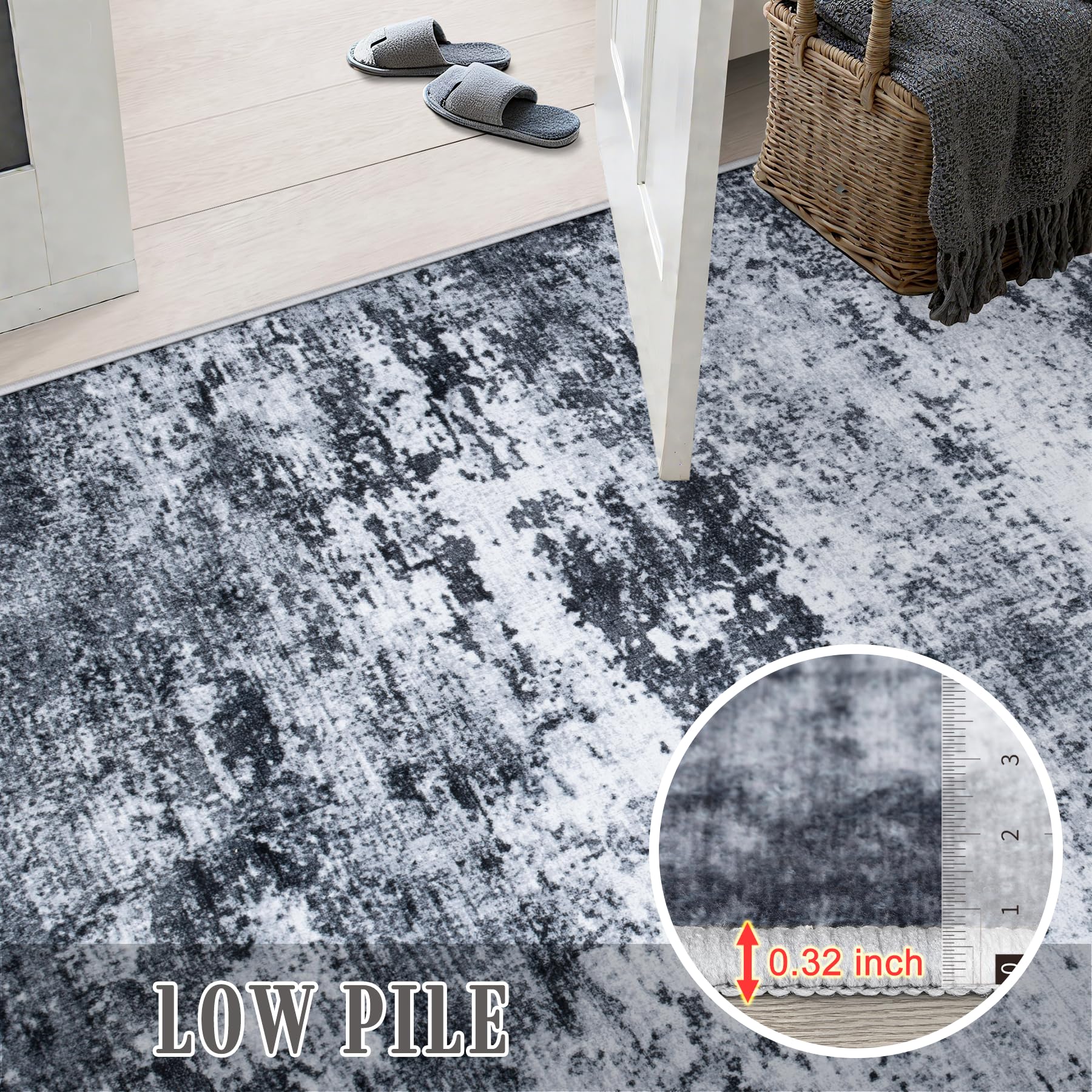 What Size Rug for a Small Living Room? A Sizing Guide (2026) 2 FXRHLP 5x7 Area Rug Living Room Rug: Washable Modern Abstract Soft Thin Rug Indo - product photo
