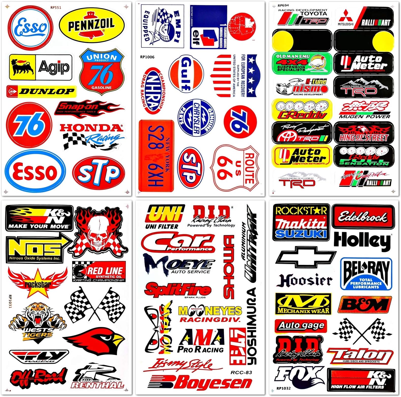 Motorsport Cars Nos Off-Road Oil NHRA Drag Racing Lot 6 Graphic Vinyl Decals Stickers D6054
