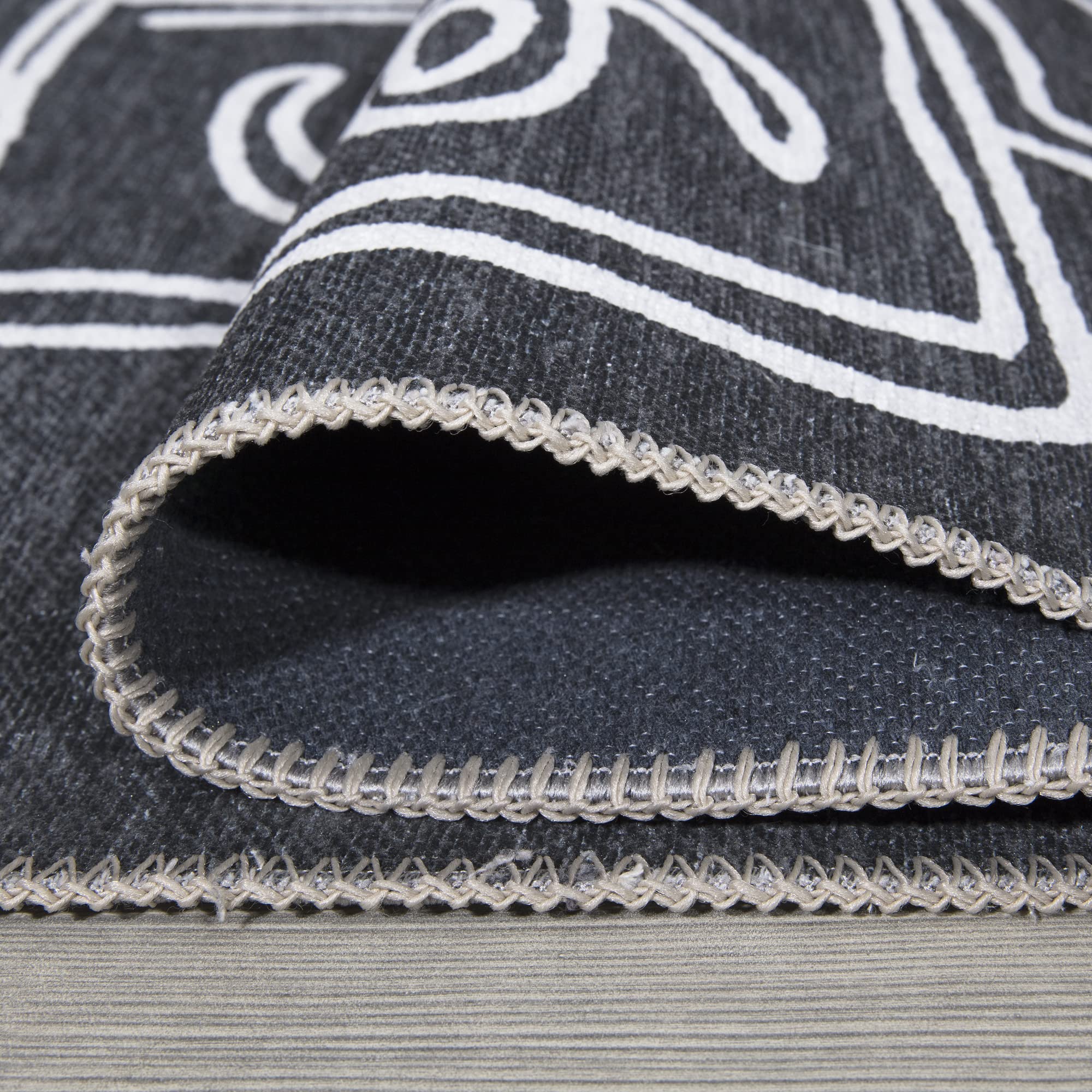 Rug Rinkle Ottomanson Machine Washable Wrinkle Free Abstract Hopscotch Design ...