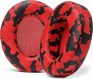 WC Wicked Cushions Replacement Ear Pads for Beats Studio 2 & 3 (B0501, B0500) Wired & Wireless | Does NOT Fit Beats Solo | Softer PU Leather, Enhanced Foam & Stronger Adhesive | Red Camo