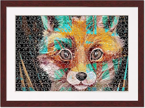 Miniatura 5 de Poster Palooza Marco para rompecabezas de 24 x 30 pulgadas, marco de madera marrón con paspartú (blanco) hecho para exhibir rompecabezas de 24 x 30