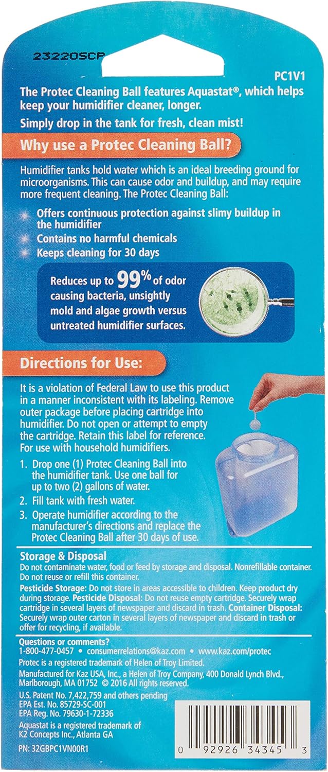 ProTec PC-2 Humidifier Tank Cleaning Cartridge, 2-Count Packages (1 pack of 2 cartridges) : Home & Kitchen