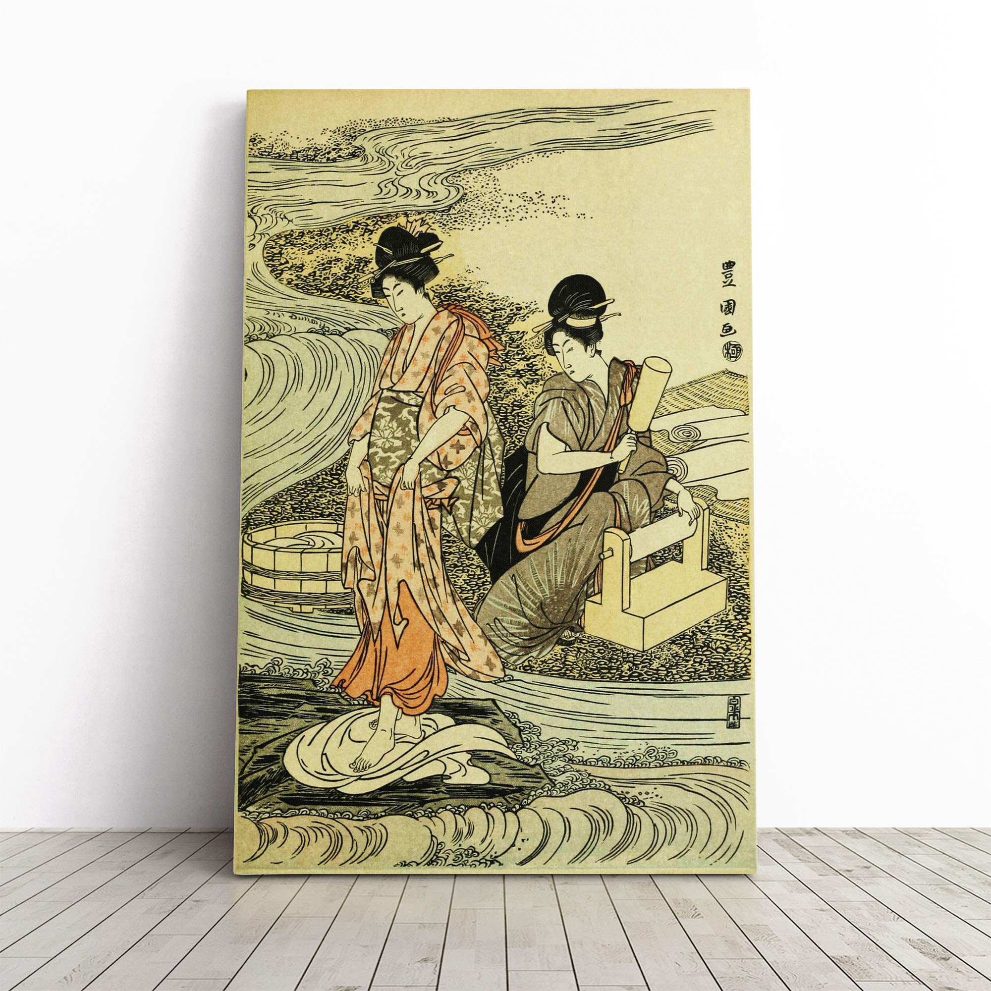 Wall Utagawa Toyokuni Vintage Japanese Oriental Art (15) Canvas Print | Gallery Wrapped 30mm Frame Wall Art | 30x20 inches | Ready to Hang | Asian Picture | Living Room Bedroom Lounge Office