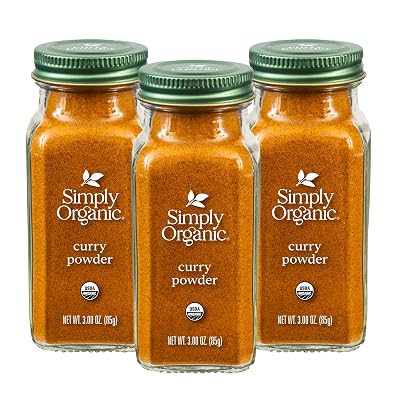 Simply Organic Certified Organic Curry Powder, 3-Ounce 3-Pack, Aromatic Blend 11 Indian Cooking Spice for Meat, Seafood, Tofu
