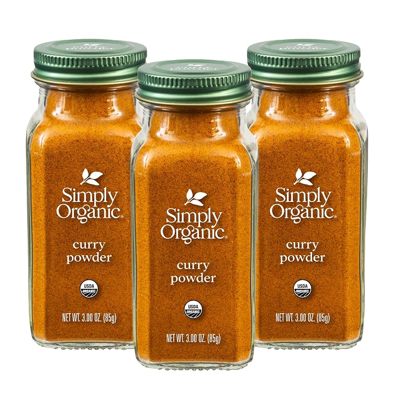 Simply Organic Certified Organic Curry Powder, 3-Ounce 3-Pack, Aromatic Blend 11 Indian Cooking Spice for Meat, Seafood, Tofu