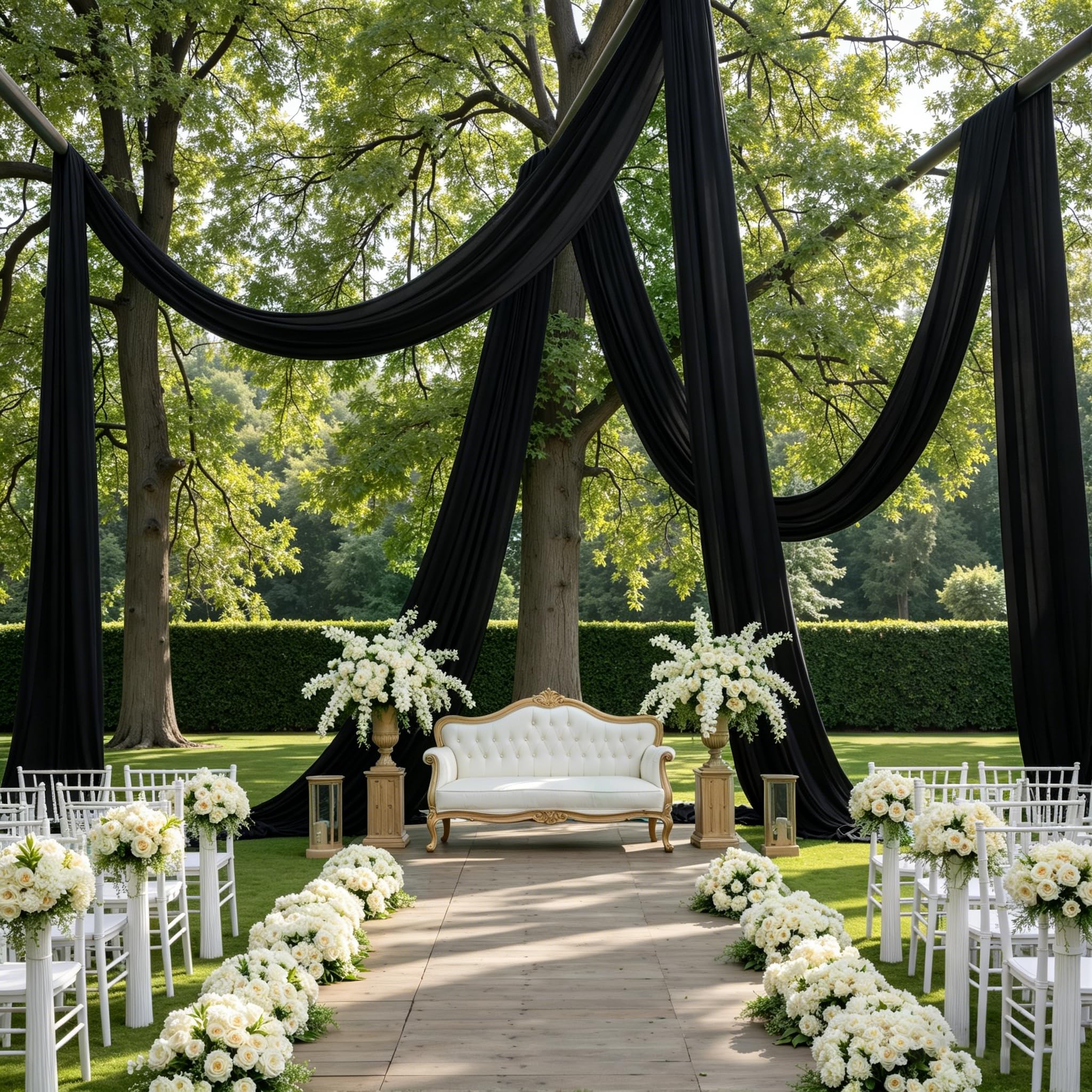 Photo 1 of 10ftx40ft Taro Purple Ceiling Curtain for Wedding Parties – 2 Panels Wrinkle-Free 40 FT Long Tent Draping Curtains for Wedding, Birthday & Theme Parties, 40ft Height with Rod Pocket