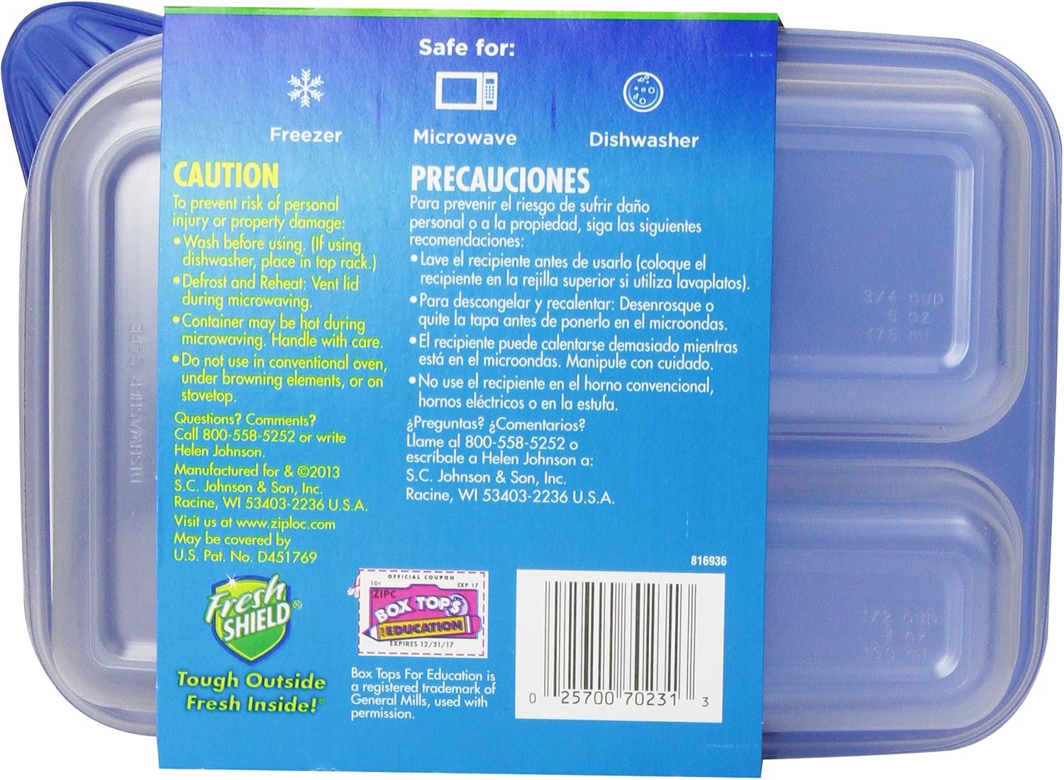 Ziploc Container Divided Rectangle 2 ct (Pack Of 3)