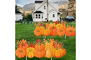 Augisteen Fall Yard Signs Pumpkin Yard Stakes Thanksgiving Pumpkin Lawn Signs