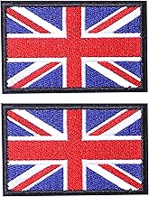 AXEN British Union Jack Patch United Kingdom Flag Patch British Union Patches Tactical Patches Hook and Loop Applique for Military Uniform Tactical Bag Jacket Jeans Hat, 2pcs