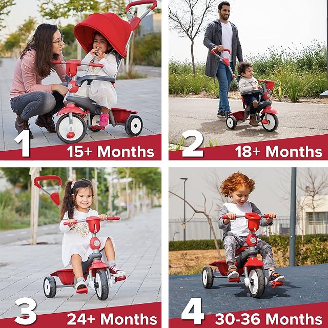Foto 2 de 6 de Triciclo para bebé SmarTrike Breeze Plus para niños de uno a tres años - Triciclo Multietapa 4 en 1, Rojo