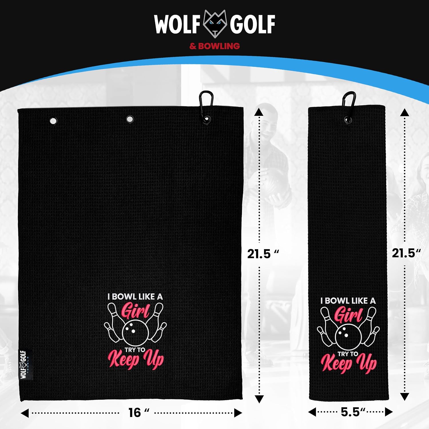 Wolf Golf Towels Funny Bowling Towel - Bowling Ball Towel - Bowling Accessories - Bowling Gift image 4