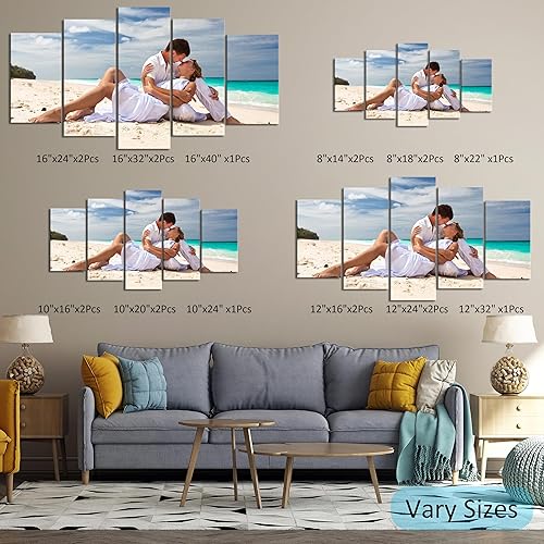 Miniatura 5 de ZHIYYHAO Imágenes personalizadas enmarcadas para pared, retrato familiar de bebé, mascota, boda, paisaje de paisaje, impresiones en lienzo para