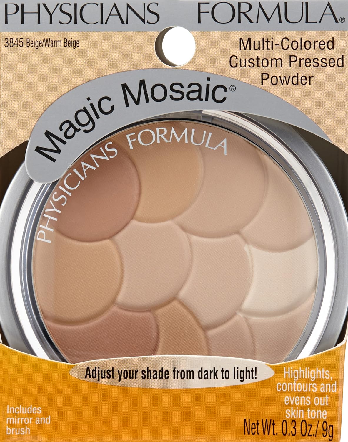 Physicians Formula Multi Colored Magic Mosaic Custom Face Powder, Warm Beige, 0.30 Ounces