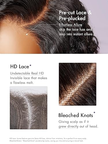 Miniatura 3 de LUVME HAIR Peluca de cabello humano rizado marrón brillante de 10 pulgadas, predepilada, indetectable HD real HD, peluca de encaje precortada,