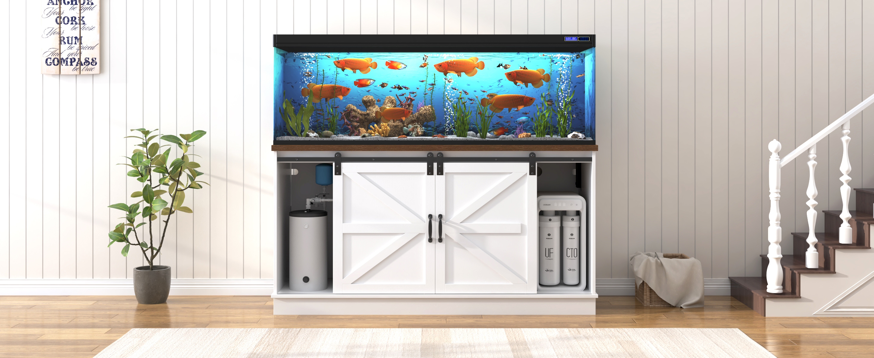 Amazon.com : Hlivelood Farmhouse 55-75 Gallon Fish Tank Stand with