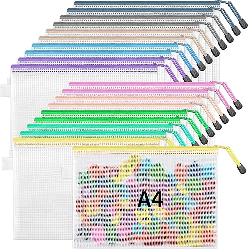 JARLINK 20 bolsas de malla con cremallera, bolsas de rompecabezas tamaño A4carta con cremallera, bolsas impermeables con cremallera para disponible en Yaxa Venezuela