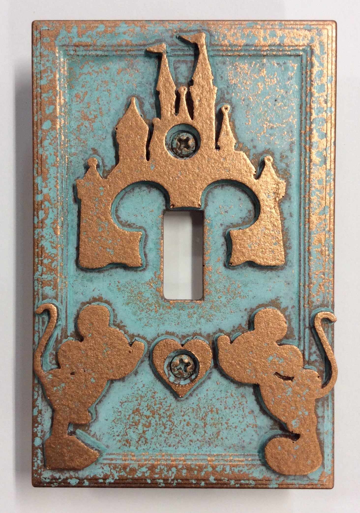 Mickey & Minnie Castle - Light Switch Cover (Aged Copper)