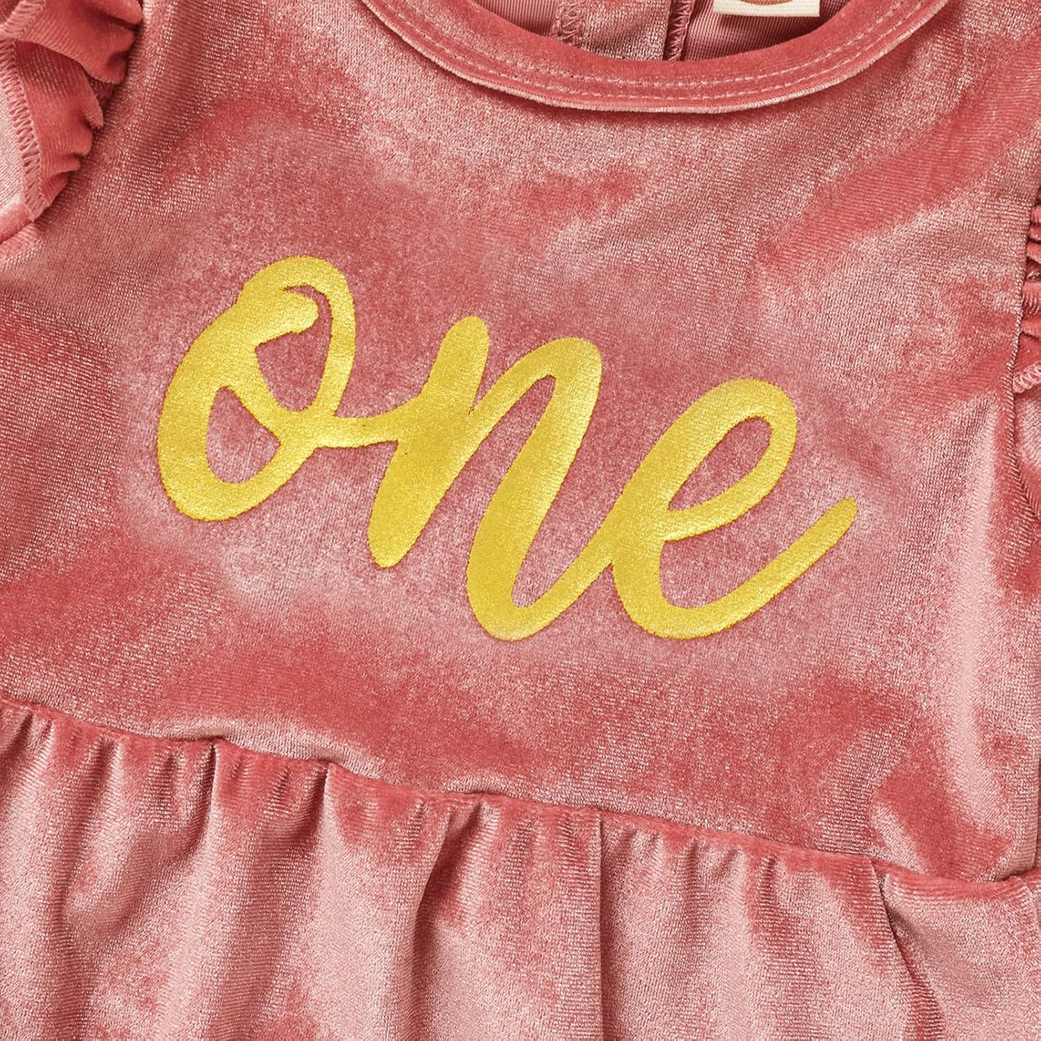 GRNSHTS Baby Girl First Birthday Clothes Velvet One Year Old Romper Long Sleeve Bodysuit+Headband 2Pcs Cake Smash Outfits - Image 3