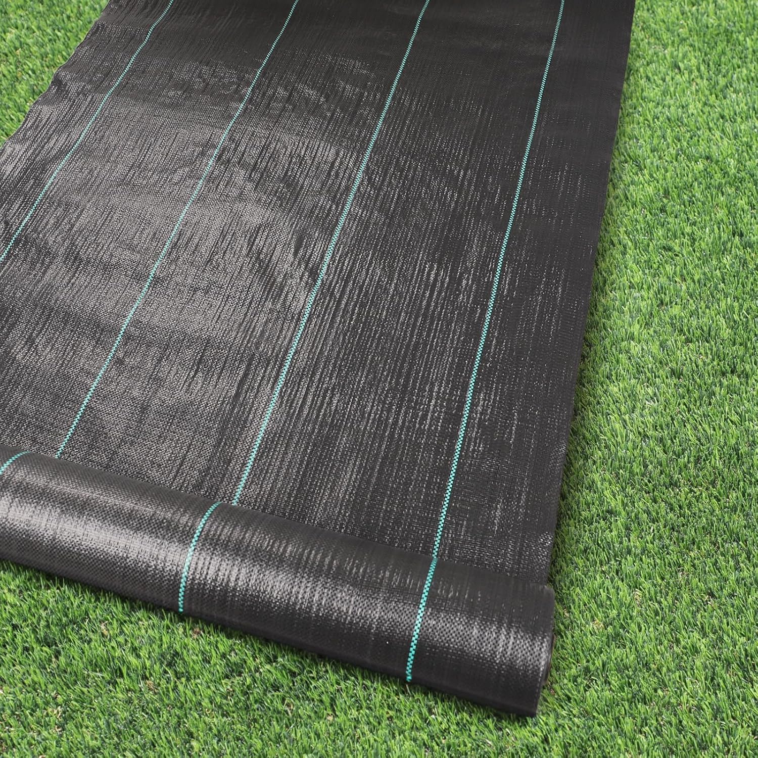Malla Antihierbas 2m x 100m, 90 g/m² Malla contra Malas Hierbas, Tela Antihierbas, Geotextil, Protección césped Artificial, Lona antimalezas jardín, Anti-UV, Negro