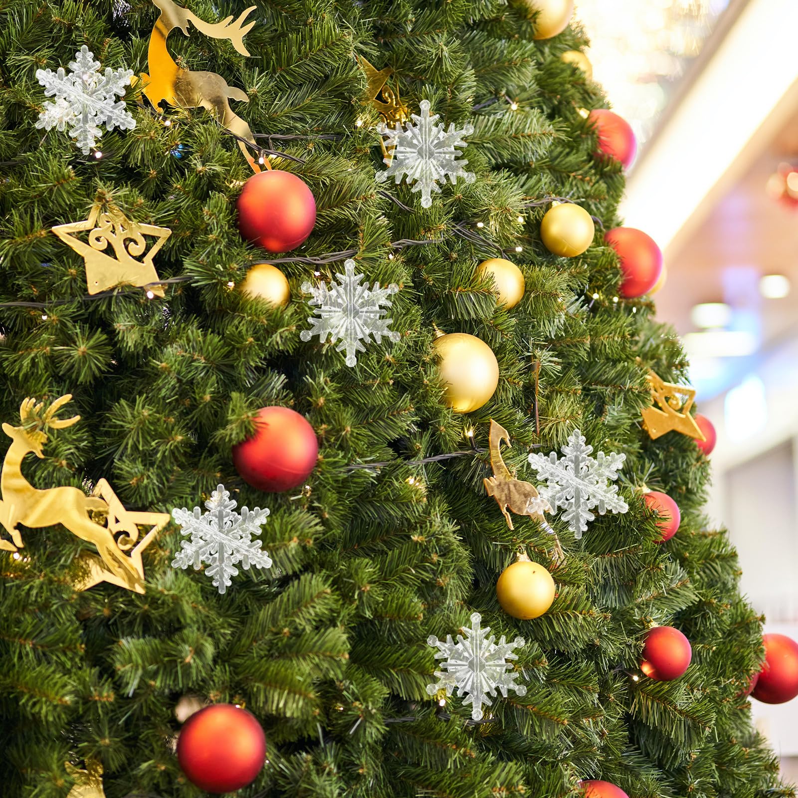 BESPORTBLE 120 Piezas Adorno Navideño de Copo Transparente DIY de Plástico