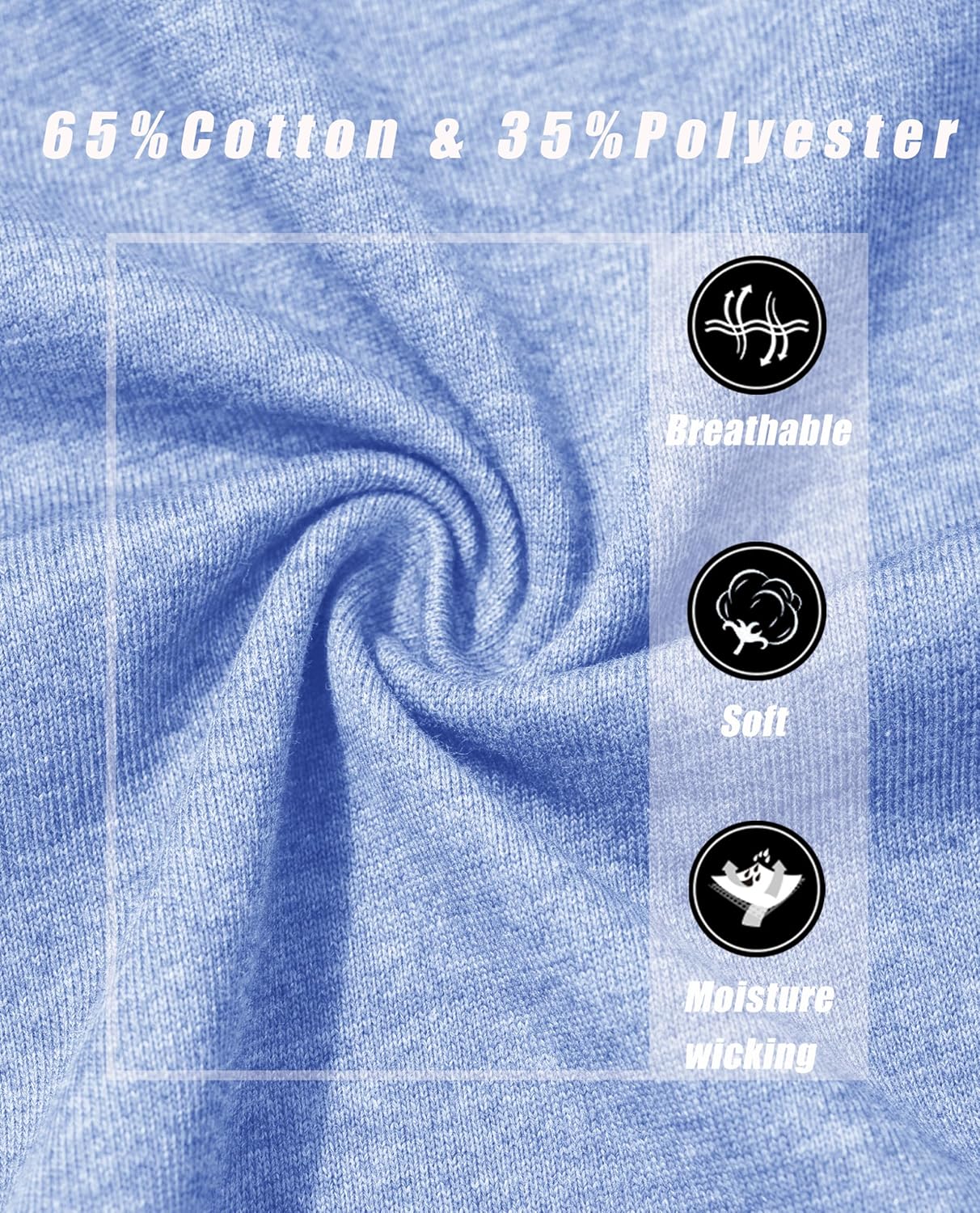 MAGCOMSEN Ladies Moisture-Wicking Tee Classic-Fit Long-Sleeve Crew-Neck T-Shirt Basic Cotton Casual Tops, Light Blue-Gray, XL - Image 6