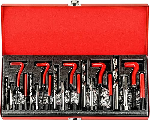 Kit de herramientas de reparación de roscas métricas de hélice, kit de reparación de taladro HSS, adecuado para agujero de tornillo interno M5 M6 M8