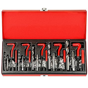 wesleydrill Metric Thread Repair Tool Kit, 131-Piece HSS Drill Repair Kit, for M5 M6 M8 M10 M12 Internal Screw Hole