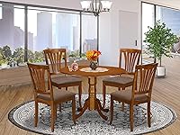 Vista 1 de East West Furniture DLAV5-SBR-C - Juego de mesa de comedor, 5 piezas