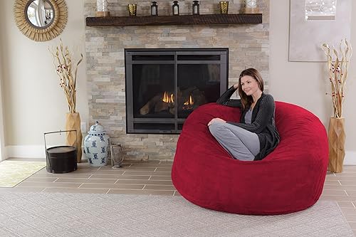 Miniatura 49 de Silla Chill Sack Bean Bag: muebles de espuma de memoria gigante y una tumbona grande. Gran sofá con gran cubierta de gamuza suave resistente al