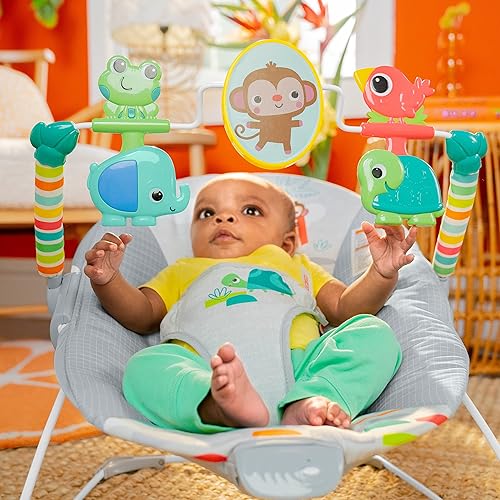Miniatura 6 de Bright Starts Playful Paradise - Asiento cómodo para bebé con vibración relajante y juguetes, unisex, 0-6 meses