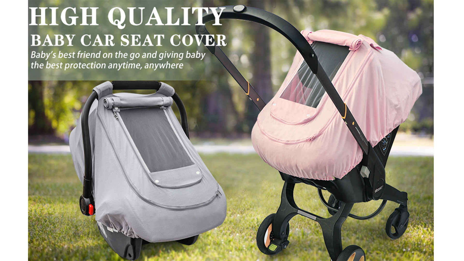 Baby Car 100% Organic Cotton Seat Cover – Lightweight Breathable