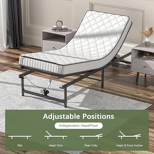 Miniatura 3 de JAXPETY Base de cama de plataforma de metal de 14 pulgadas, base de colchón resistente, no necesita somier, con base de acero y almacenamiento