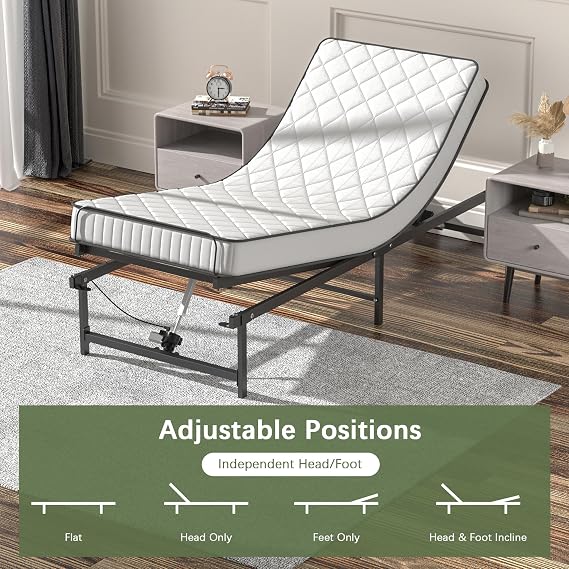 JAXPETY Adjustable Bed Frame Twin XL Electric Adjustable Bed Base