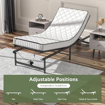 JAXPETY Adjustable Bed Frame Twin XL Electric Adjustable Bed Base