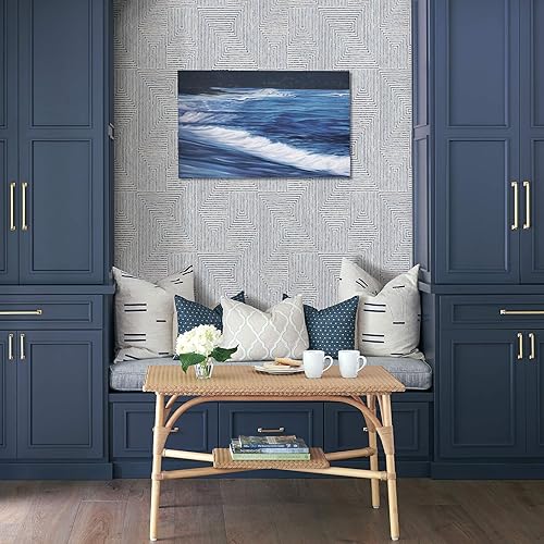 Miniatura 2 de Scott Living 2964-25955 Merritt Geometric - Papel pintado, índigo