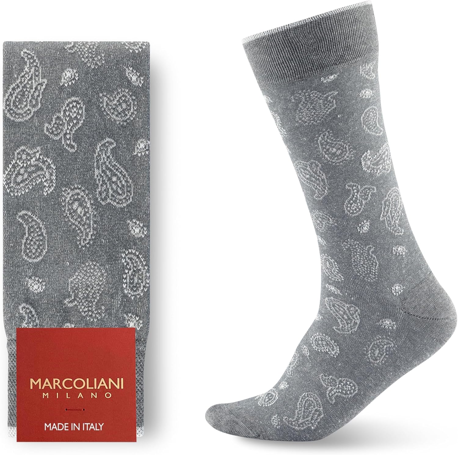 Marcoliani Milano Made in Italy - Mens Dress Socks | Essence of Linen Paisley Style