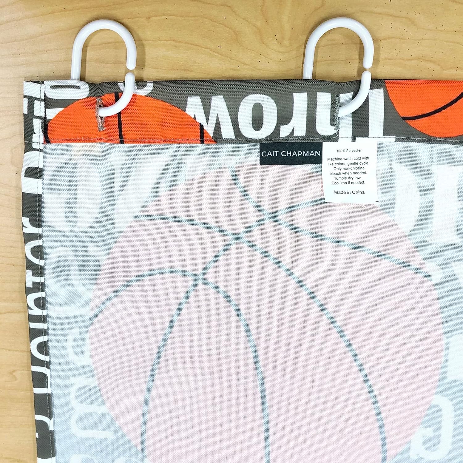 Passion for Basketball Collection Easy-Care Fabric Shower Curtain Set 70”x72” with 12 Hooks (Pewter Background)