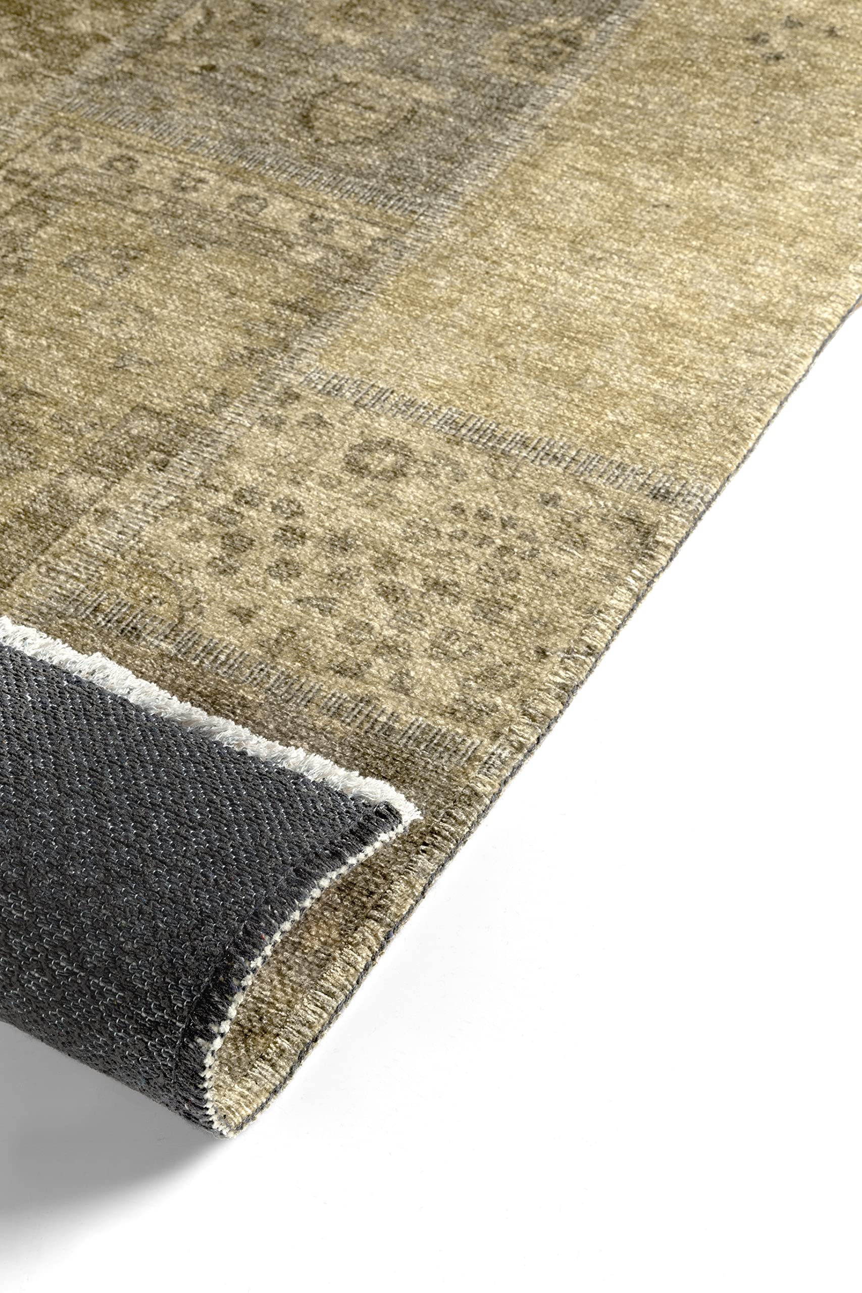 TESSO LIVING Tapis Couloir Kelim Patchwork 80x290 Jaune Moutarde – Poils Courts Vintage Lavable Machine Antidérapant Coton Recyclé Franges Salon Chambre