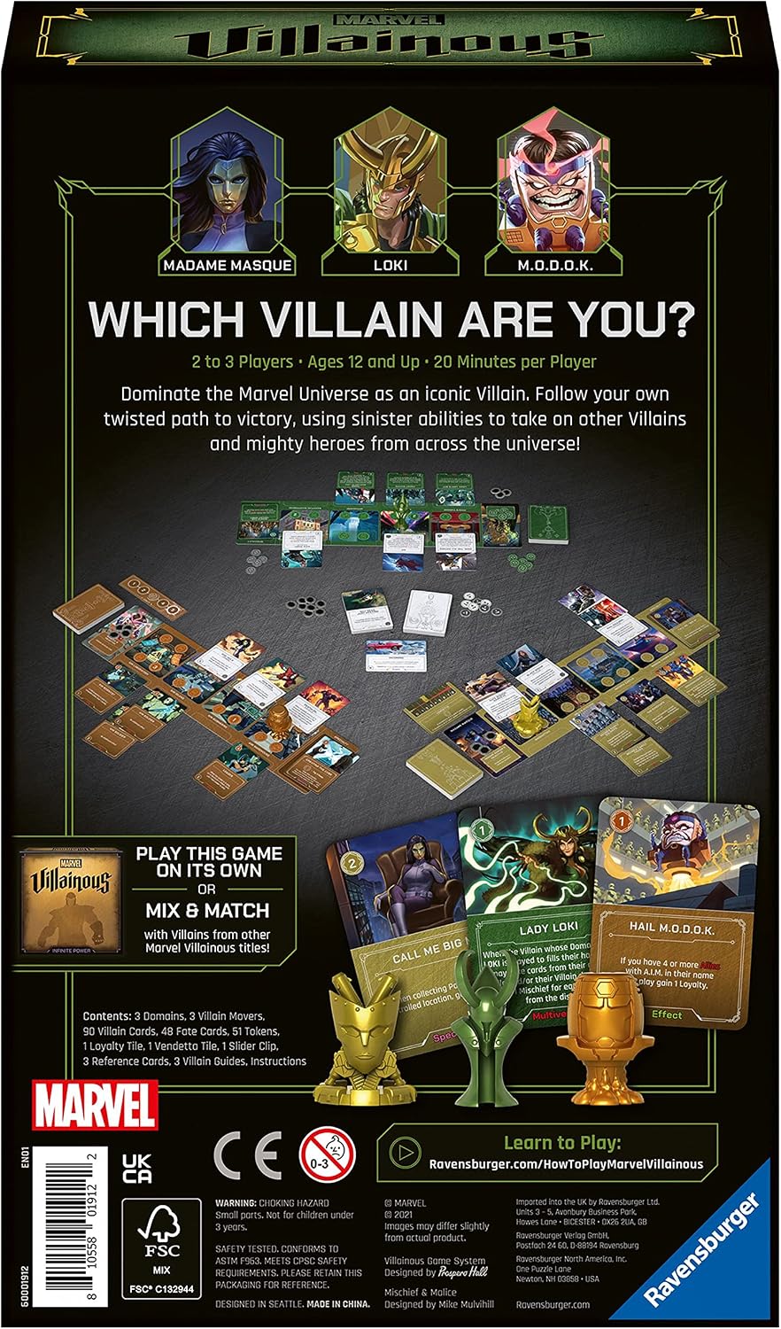 Ravensburger Marvel Villainous: Mischief & Malice Strategy Board Game for Ages 12 & Up – The First Marvel Villainous Expandalone