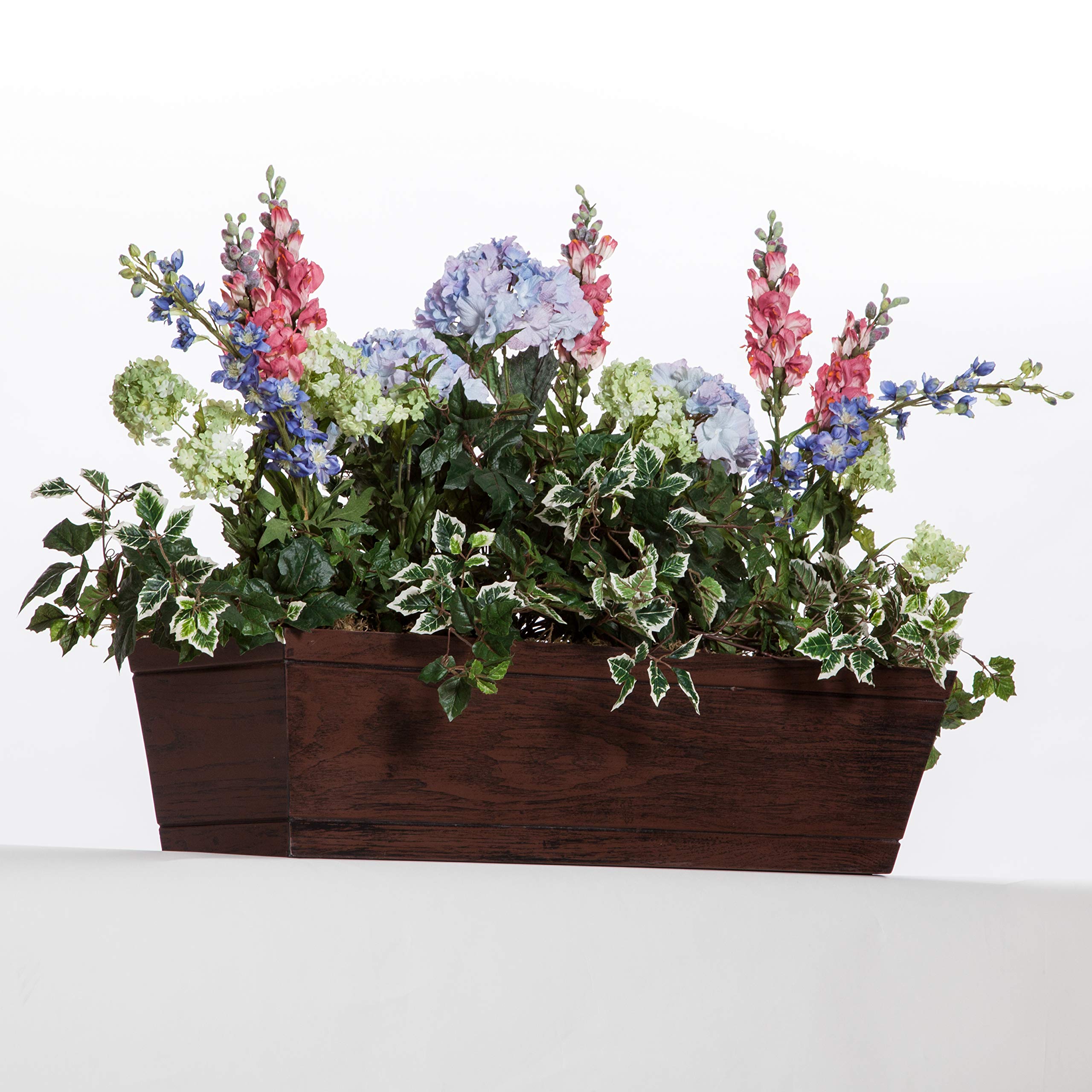 Urban Farmhouse Fiberglass Window Box w/ Reclaimed Cherry Finish 48 inch Length