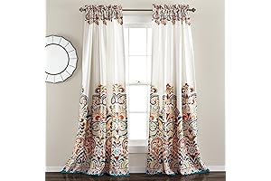 Lush Decor Clara Curtains Paisley Damask Print – Mexican Spice Up