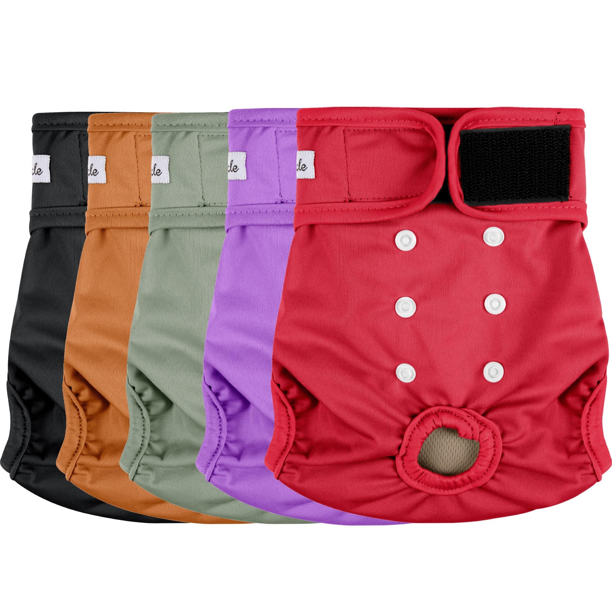 Pañales para perras, 5 unidades, pañales reutilizables de alta calidad para perritas en celo, pañales altamente absorbentes para incontinencia de mascotas, rojo, talla S