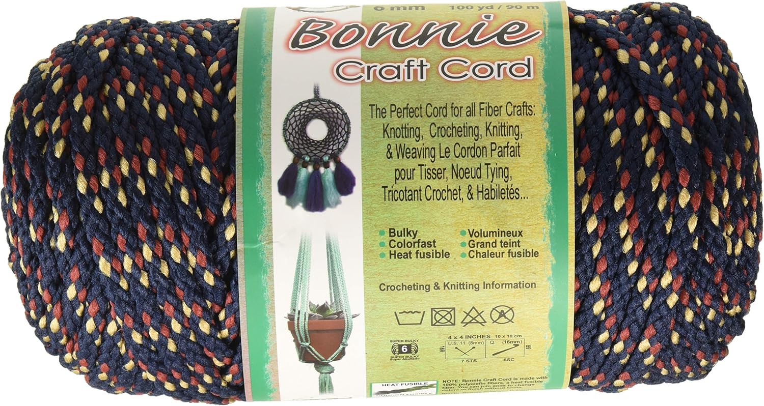 Pepperell BB6-100-001 6mm Bonnie Macramé Craft Cord, 100-Yard, White