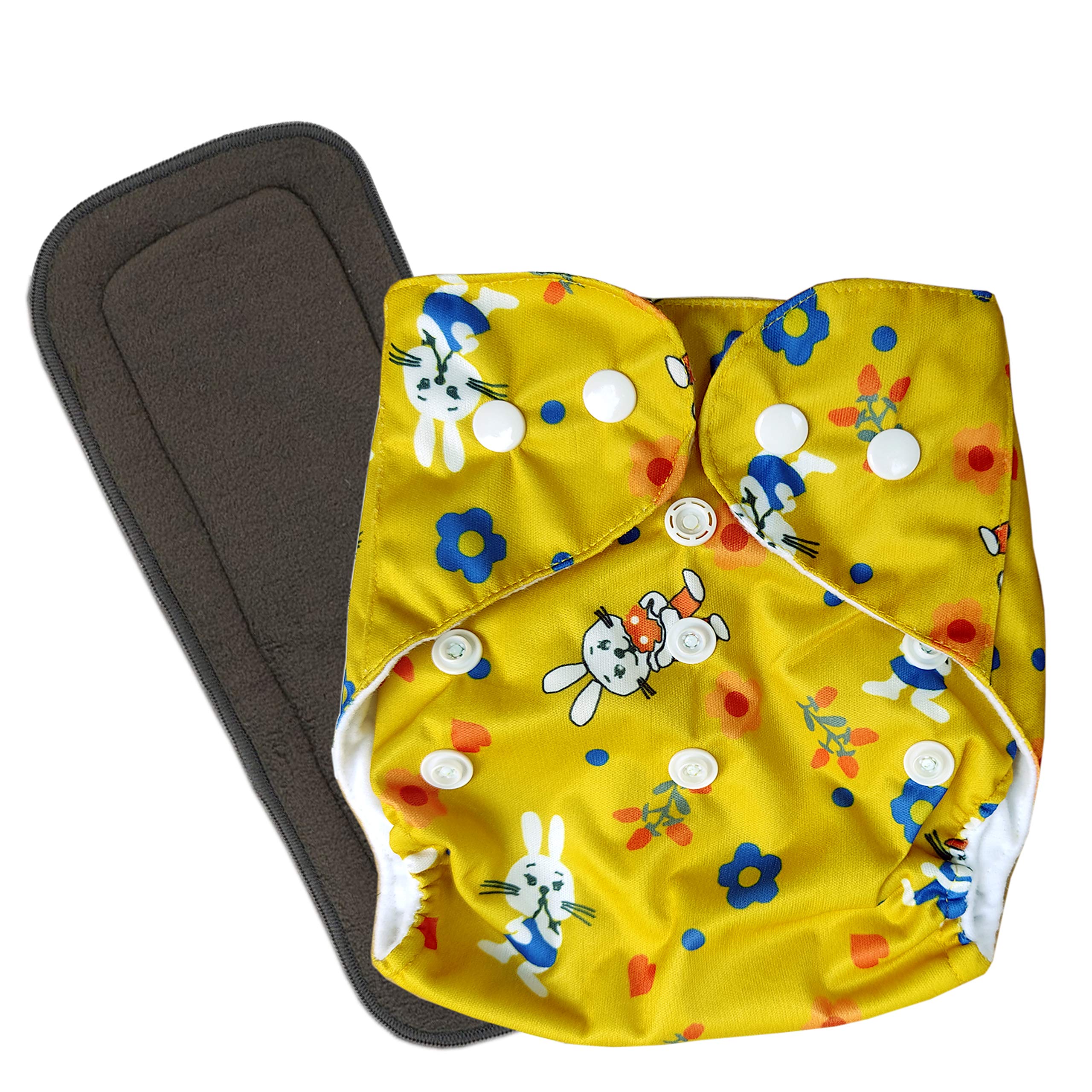 domenico washable baby diaper premium cloth diaper reusable, adjustable size, waterproof, pocket cloth diaper nappie (1 diaper and 1 insert pad)