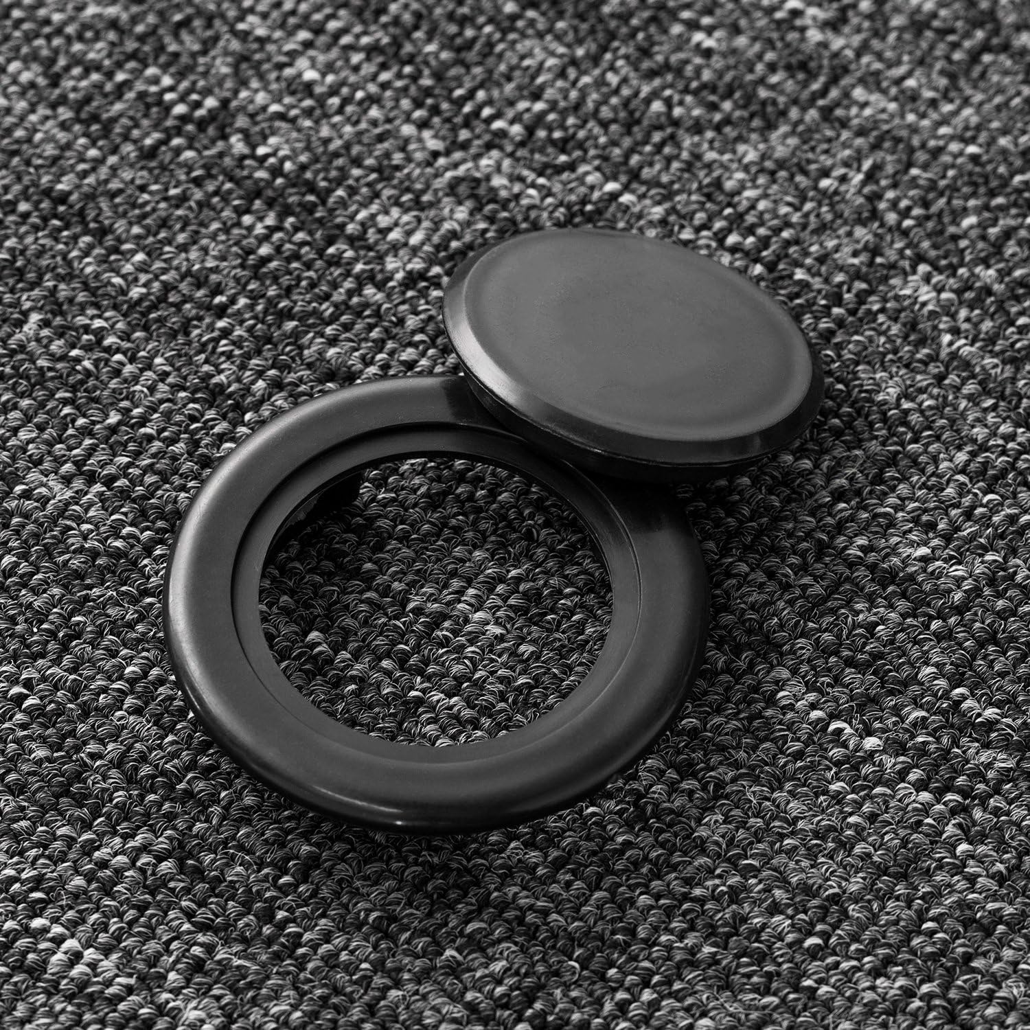 Frienda 4 Pack 2 Inch Table Umbrella Hole Ring and Cap Set for Outdoor Patio Umbrella Plug Standard Size (Black)