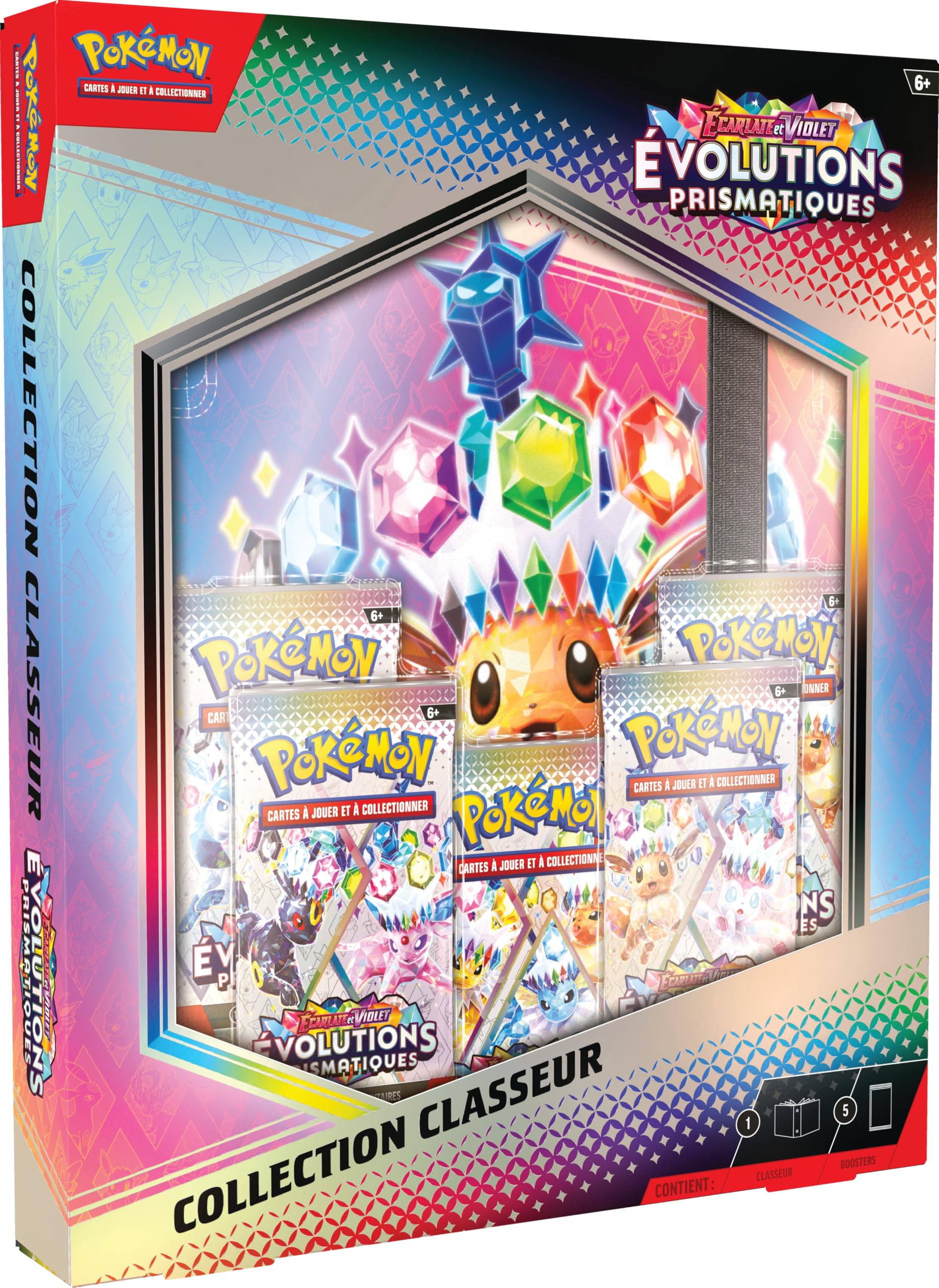 Pokémon TCD: Kolekcja Szkarłatny i Fioletowy Segregator - Pryzmatyczne Ewolucje (segregator z 378 kieszeniami i 5 boosterami)